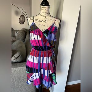 Express color block tank dress